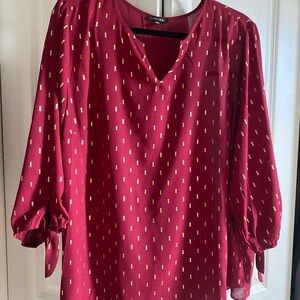 Papermoon Red Blouse with Gold Dashes